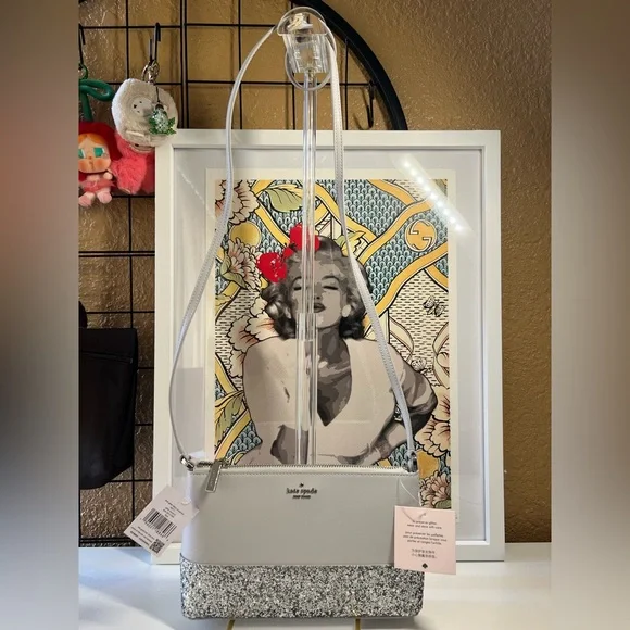 kate spade Light Gray and Silver Crossbody Bag - Picture 1 of 7